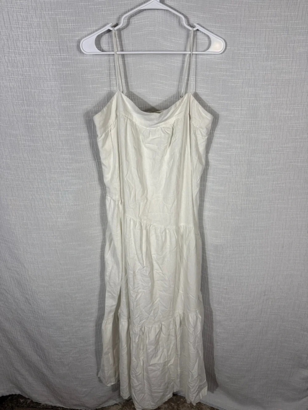 Abercrombie & Fitch Linen Blend Maxi Dress Size large tall Preppy Boho